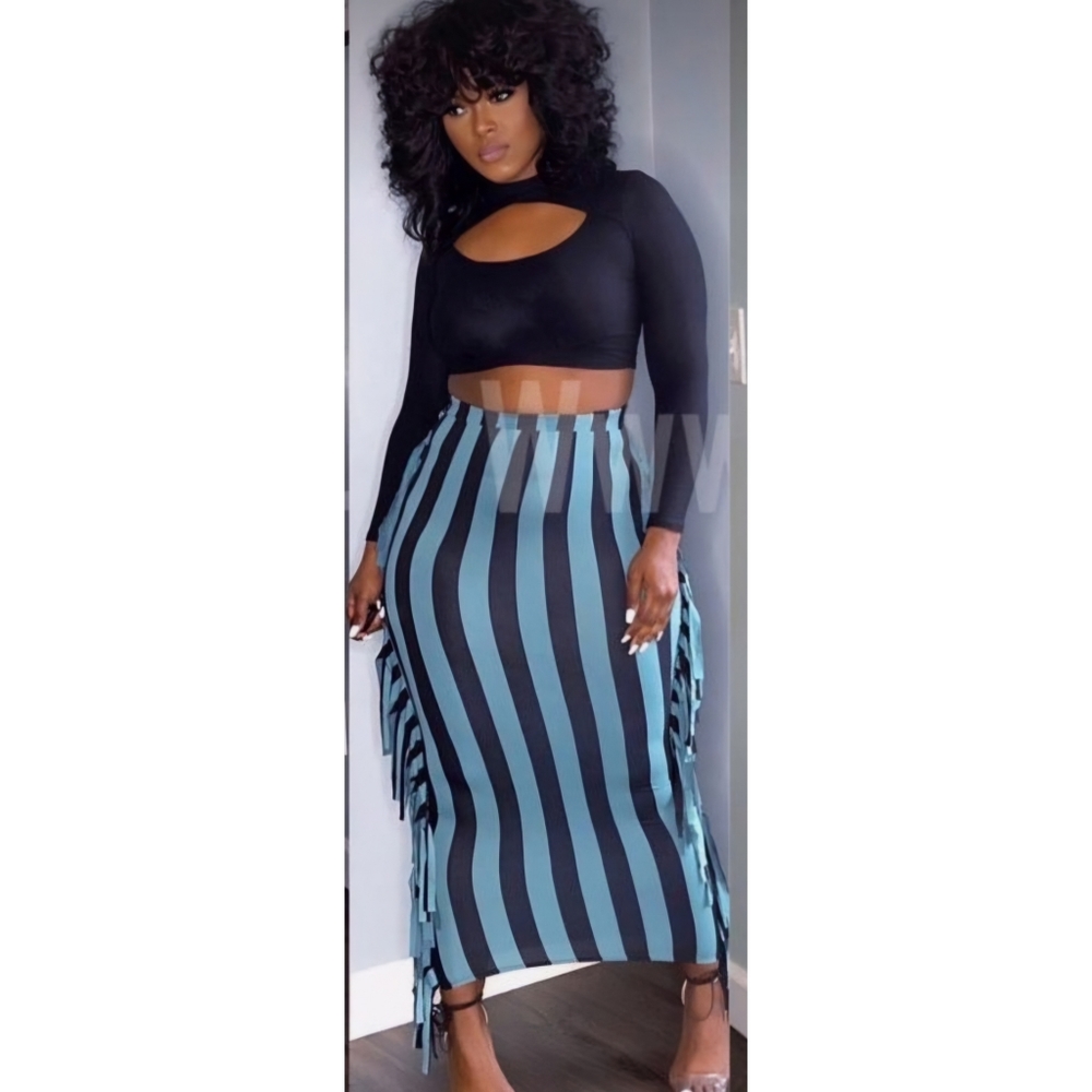 Stripe Maxi Skirt
